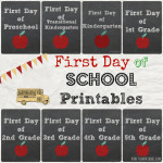 First Day of School Printables